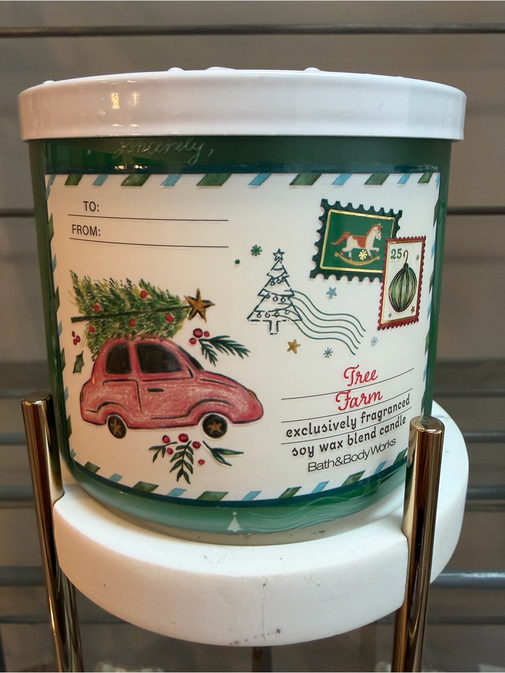 Bath & Body Works Tree Farm Scented Soy Wax Candle Holiday 2026- Green/White NWT